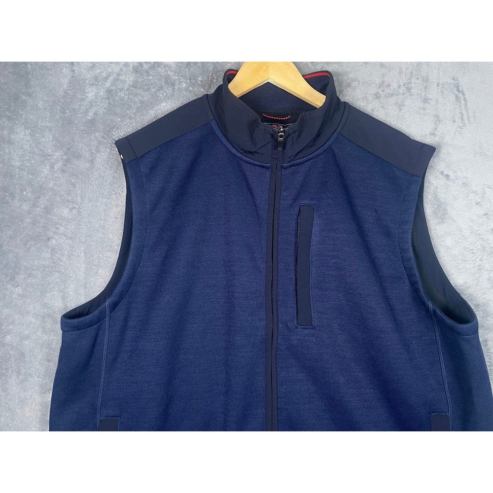 Vineyard Vines Mens XL Navy Blue Full Zip Fleece Lined Performance Vest Jacket